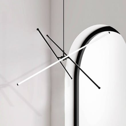 Viokef LED hanglamp Sandy, lengte 90 cm, zwart, metaal