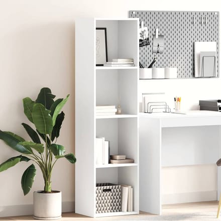vidaXL - Boekenkast - 40x30x152 - cm - bewerkt - hout - wit