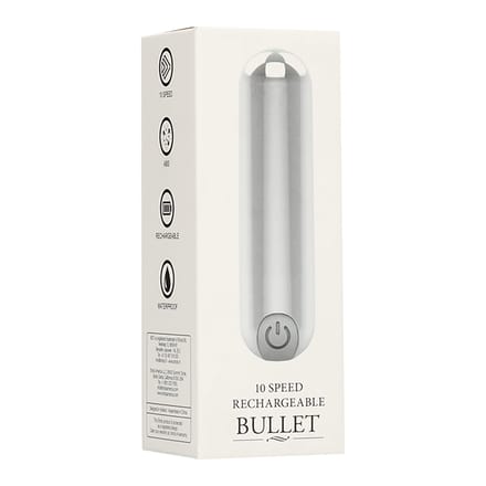 Be Good Tonight by Shots - 10 Speed Rechargeable Bullet - Silver