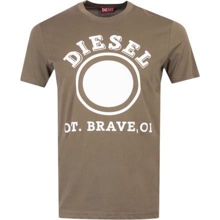 Diesel 1976 Varsity-logo klimopgroen T-shirt