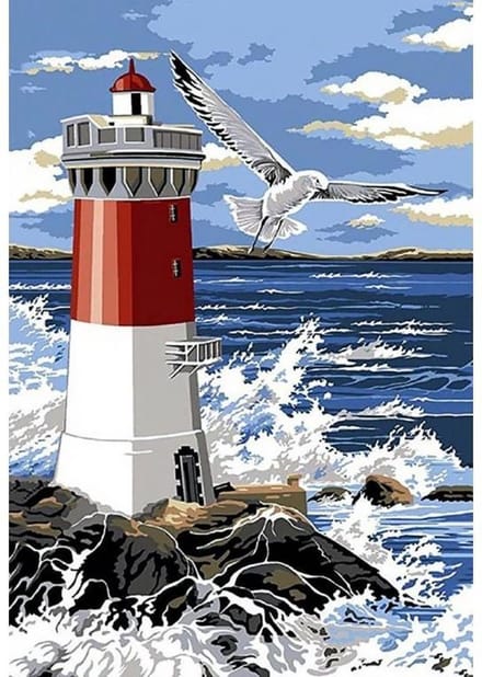 DIAMOND PAINTING CDA LIGHTHOUSE AND WAVES DE7042