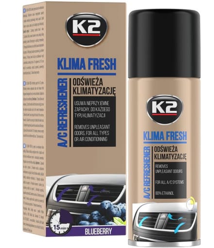 k2 klima fresh blueberry 150ml - airco reiniger - interieur verfrisser