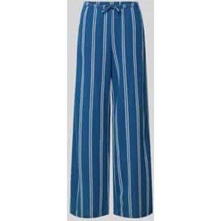 wide leg broek met elastische band en trekkoord