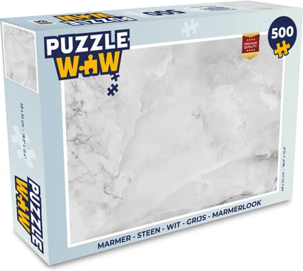 Puzzel Marmer - Steen - Wit - Grijs - Marmerlook - Legpuzzel - Puzzel 500 stukjes