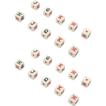 20 stuks Spaanse Poker Dobbelstenen 6-zijdige Vierkante JQK Dobbelstenen Plastic Tafelspel Dobbelstenen Set Geel white