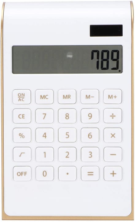 Allecto - Rekenmachine - Zonne-energiecalculator - Draagbaar - Wit - Desktopcalculator - Voor Thuiskantoor - Handzaam model