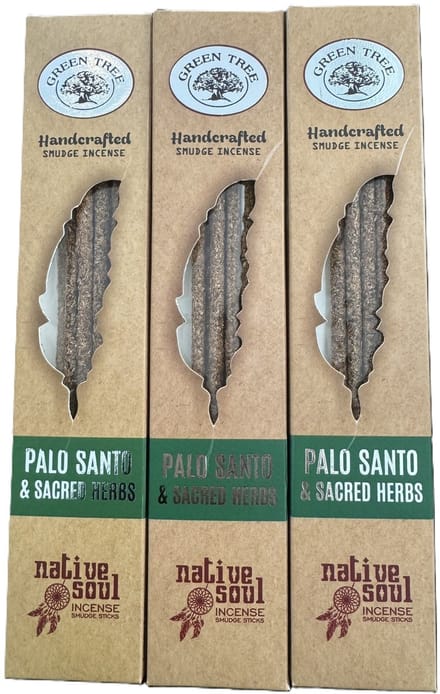 Native Soul - palo santo sacred herbs - wierook - green tree - 3 stuks