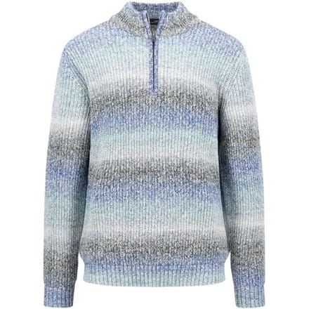 Fynch-Hatton Trui Zip Troyer Effect Yarn Navy / male