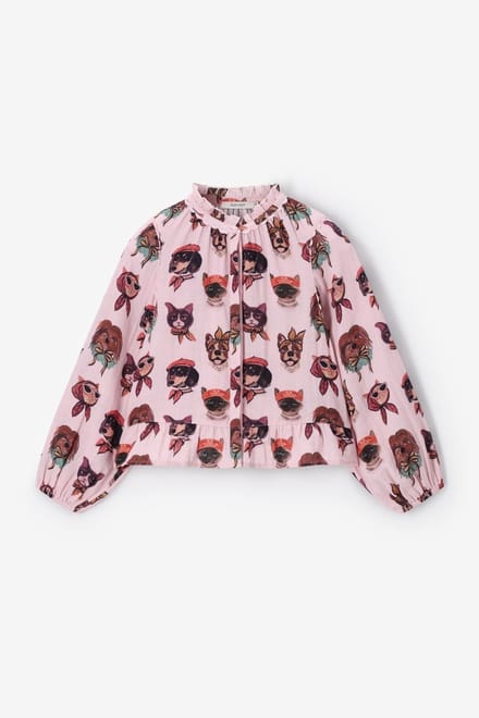 Sissy-Boy - Lichtroze blouse met hondjes print