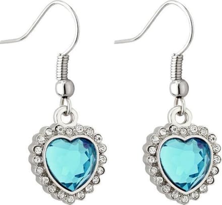 Fako Bijoux® - Oorbellen - Hanger - Hart - Titanic - Aqua