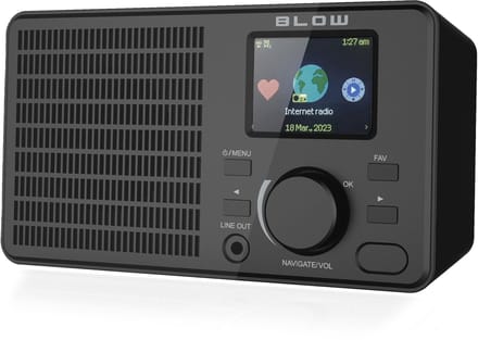 BLOW RI1 Internet Radio - WiFi & Bluetooth - LCD Display - AUX 3.5mm - Zwart