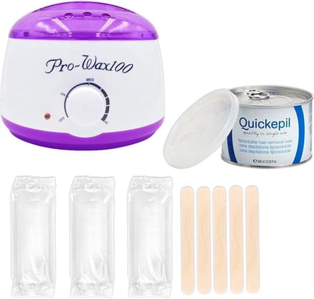 Waxapparaat starterset - 100Watt - wit/paars - Incl. 60 strips, harsblik