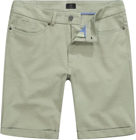 JP 1880 - Heren - Jersey-bermuda FLEXNAMIC® 5-pocket - Khakigrønn - Maat 56