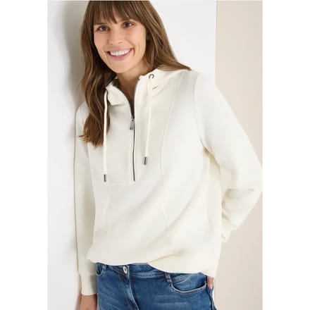Cecil Dames Troyer sweatshirt met capuchon in Wit, Gr: XL