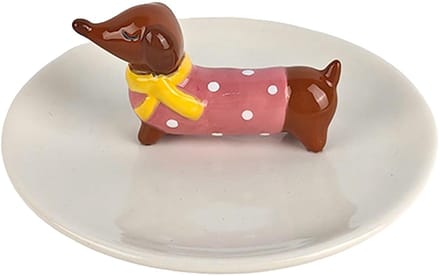 Clayre & Eef Decoratie schaal Hond Wit Keramiek