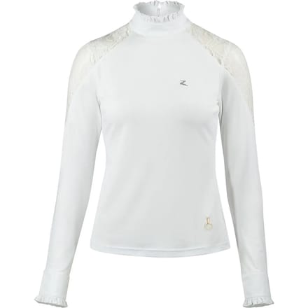 Polo met lange mouwen met kant voor dames Horze Sylvie