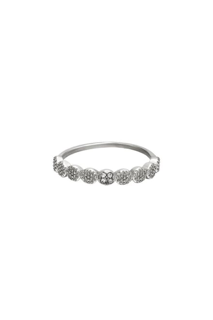 Stainless steel ring with zircon details - Yehwang - Ring - Maat 16 - Zilver