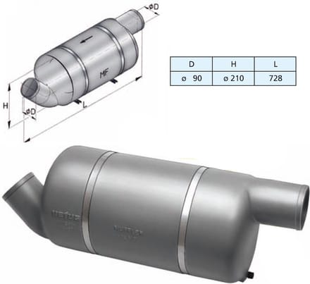 Vetus MF090 Demper met Aftapplug - Type MF - 90mm
