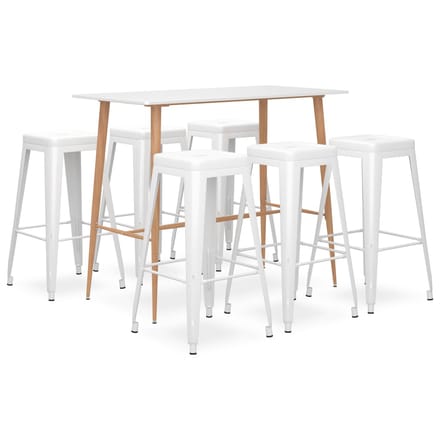 vidaXL - 7-delige - Barset - wit