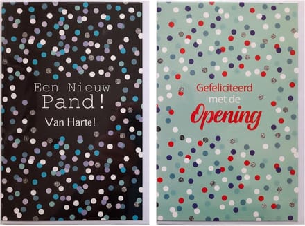 2 Wenskaarten - Opening + Een nieuw Pand – 12 x 17 cm
