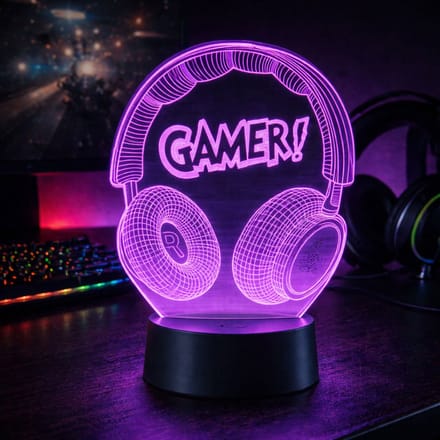 Qware - 3D LED Lamp - Gamer - 16 kleuren & effecten - Acryl lamp - Touch control - Afstandsbediening