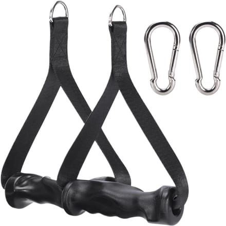 Fitness Handgrepen - Roeihandgrepen Kabelgrepen - Krachttraining Thuis - Antislip Ergonomisch Ontwerp - 24 cm Lengte - Zwart