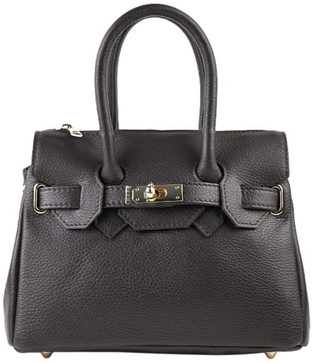 Giuliano lederen handtas Aleah - Dames - Made in Italy - Koffie