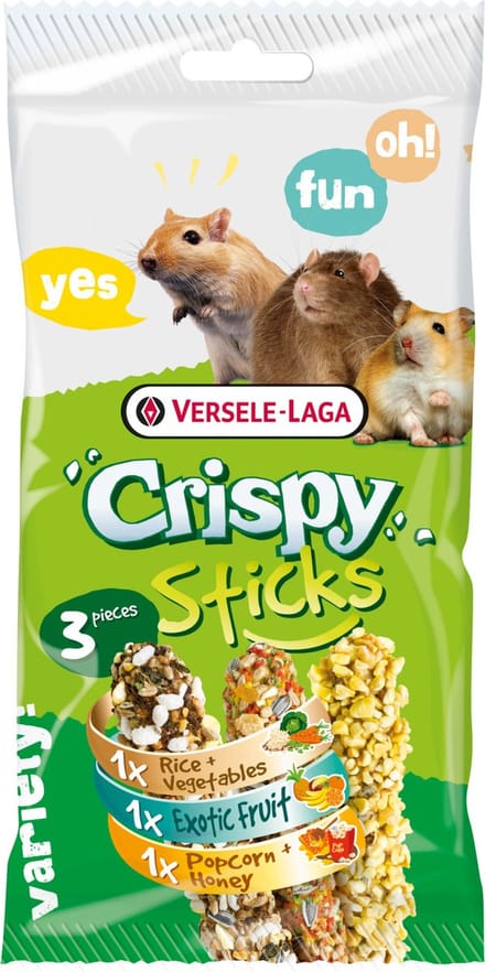 Versele-Laga Crispy Sticks Triple Variety Pack - Knaagdiersnack - Mix 3x35 g Omnivoren
