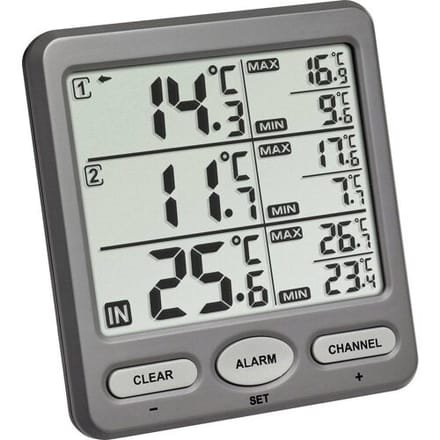 TFA Dostmann TRIO 30.3062.10 Draadloze thermometer Antraciet