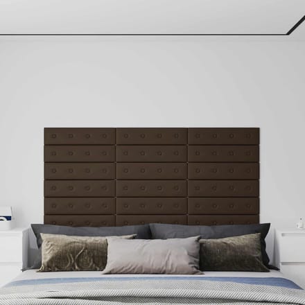 vidaXL - Wand - Hoofdbord - 12 - st - Bruin - Kunstleer