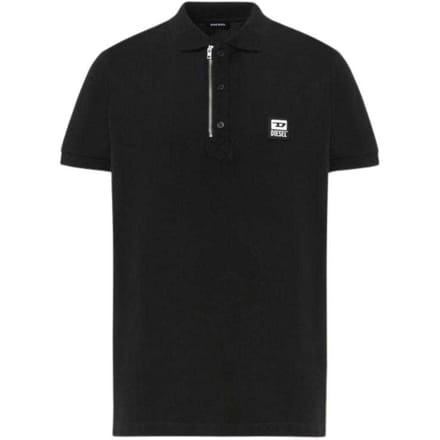 Diesel Heren T-Harry Zip Neck Poloshirt (Zwart)