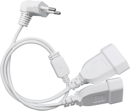 Verlengkabel Plat - Stroomkabel Adapter - Apparaten Aansluiten - Twee Contacten - 50 cm - Wit