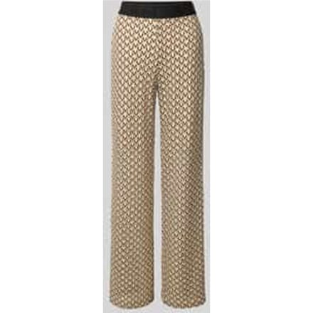 Straight leg stoffen broek met elastische band met label, model 'ELAINE'
