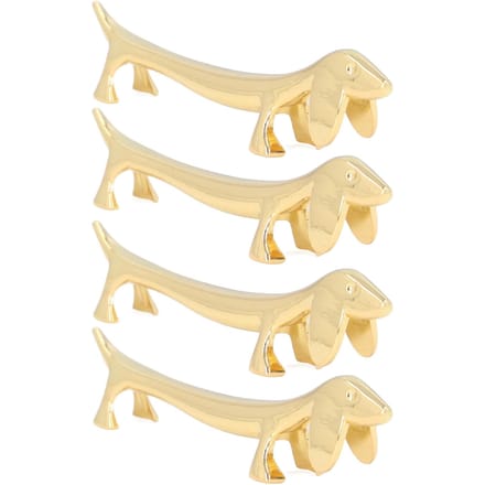 4 Stuks Eetstokjeshouder Gladder Oppervlak Herbruikbaar Schattig Dierontwerp Gouden Eetstokjeshouder voor Thuis Restaurant Feest Teckel beige