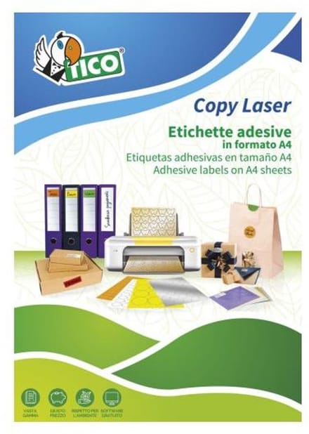 Tico LP4FG-210297 etiket Rechthoek Permanent Geel 70 stuk(s)