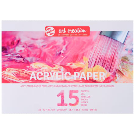 Papier pour peinture à l’acrylique - TALENS - Art Creation - 15 feuilles - 290 g/m² - A3 blanc