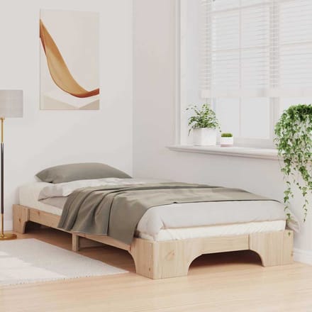 vidaXL - Bedframe - Bruin - 100 - x - 210 - cm - Massief - grenenhout