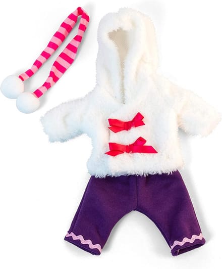 miniland - Bontjas met paarse broek (32 cm)
