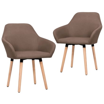vidaXL - Eetkamerstoelen - 2 - st - stof - bruin
