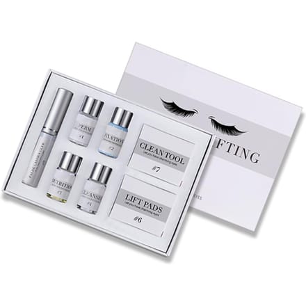 Kit de permanente pour cils, recourbement et rehaussement de cils semi-permanents, avec coussinet en silicone pour la beauté white