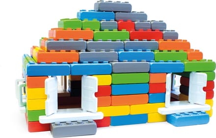 Bouwblokken baksteen junior 122 stuks - Marioinex - vanaf 12 maanden