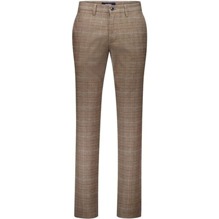 Gardeur Broek Bono Wool Look Cotton Blend Check Soft Touch Zand / male