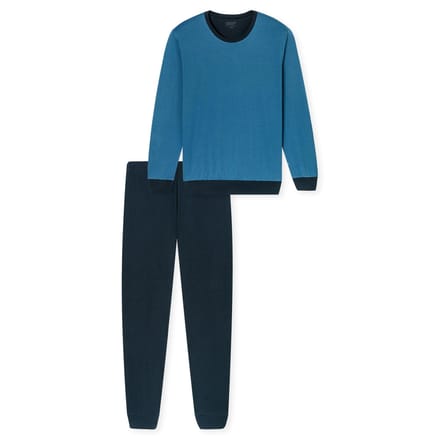 Uncover by Schiesser Lange pyjama manchetten - Heren Pyjamaset - blauw