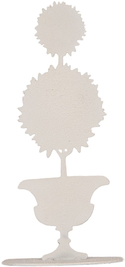 Clayre & Eef Decoratie Bloem 7x10x21 cm Wit Metaal