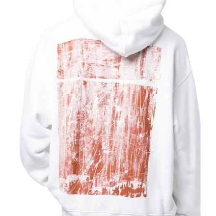 Gebroken witte Scratch Tab witte skate-fit hoodie