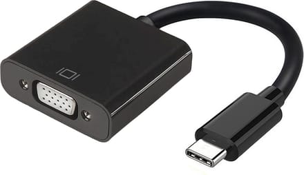 USB-C-adapter Aisens Conversor USB-C a VGA, USB-C/M - HDB15/H, Black, 15cm VGA