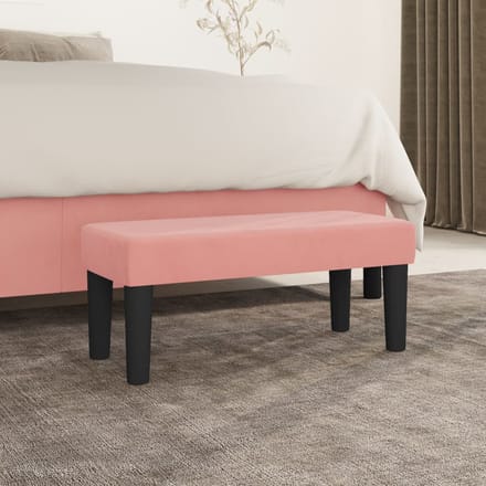 vidaXL - Bankje - 70x30x30 - cm - fluweel - roze