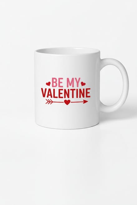 Valentijn Mok 'Be My Valentine' met Harten en Pijl - Romantisch Cadeau