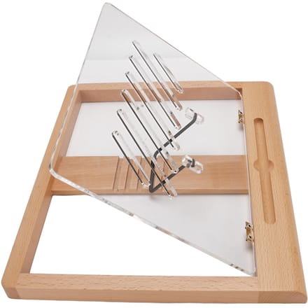 Support de tablette avec emplacement pour crayon 5 réglages d'angle Support de bureau en bois pour tablette pour dessiner, lire, taper white