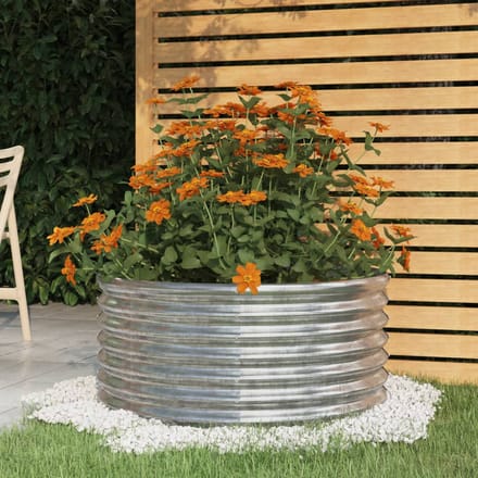 vidaXL - Plantenbak - 80x80x36 - cm - gegalvaniseerd - staal - zilverkleurig